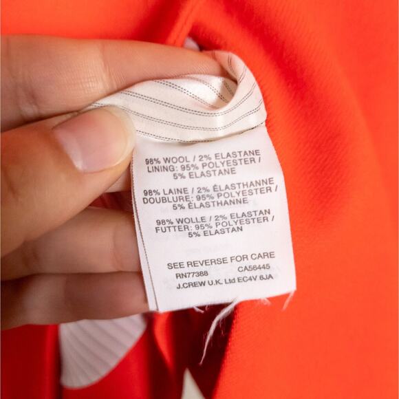 J CREW Regent Blazer Jacket Red Wool One Button Academia B0323 Women's 6 - Picture 4 of 5